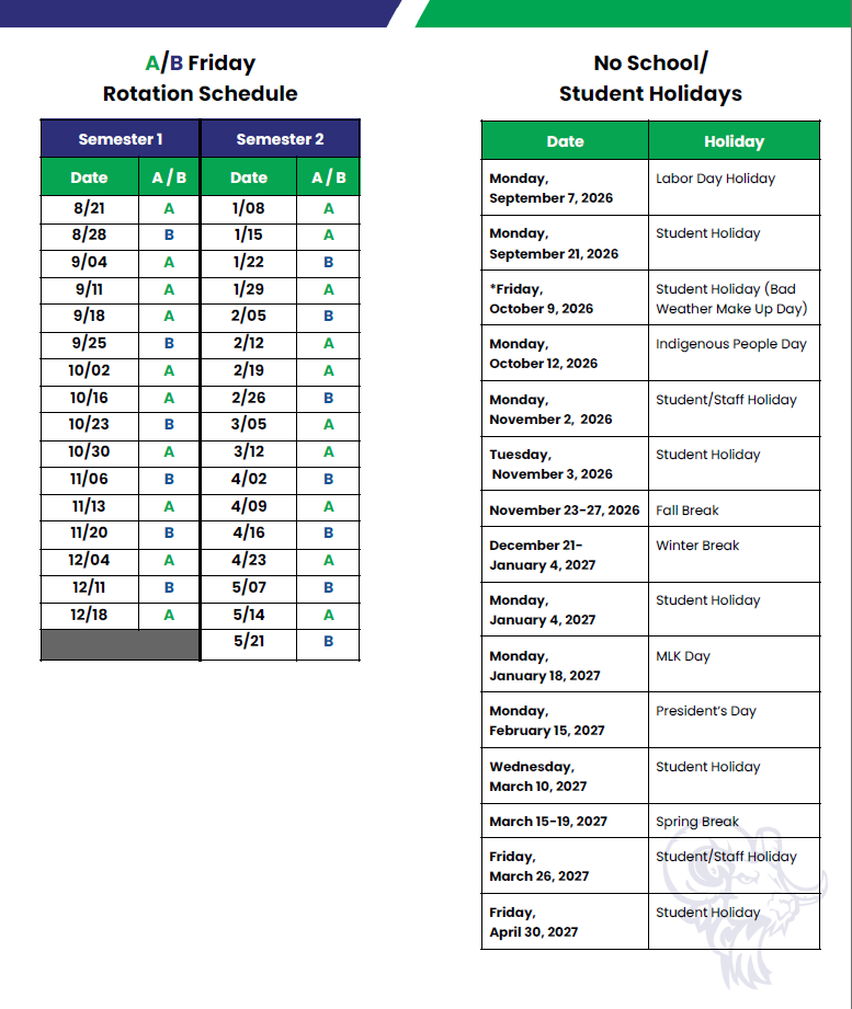 Bell Schedule 26-27