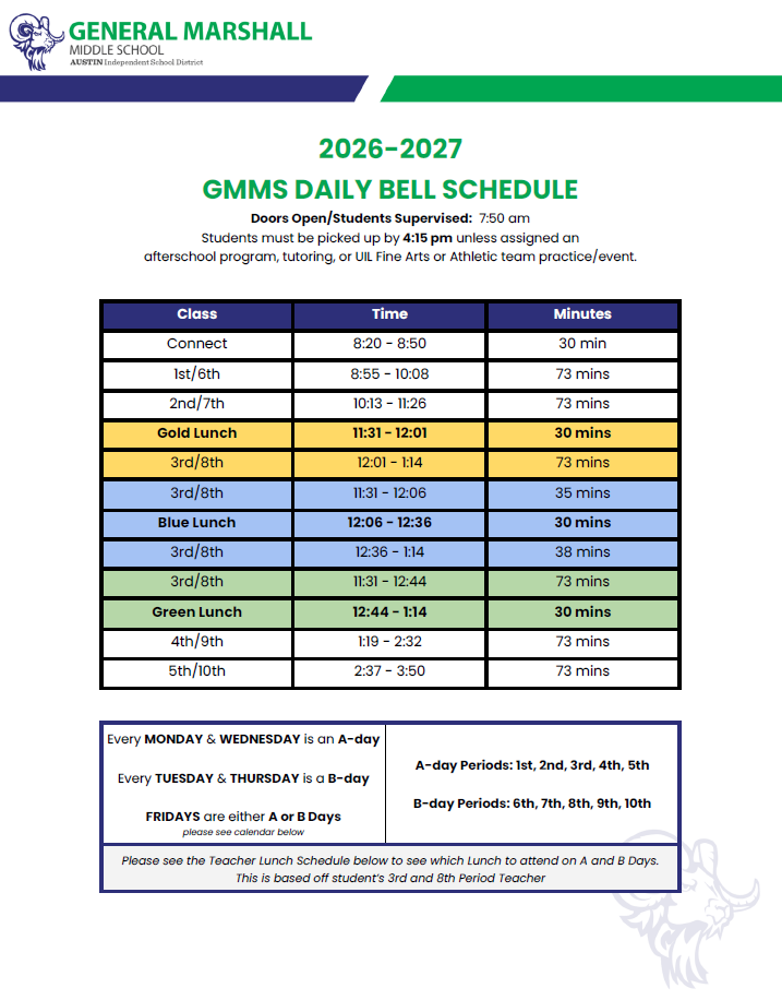 Bell Schedule 26-27